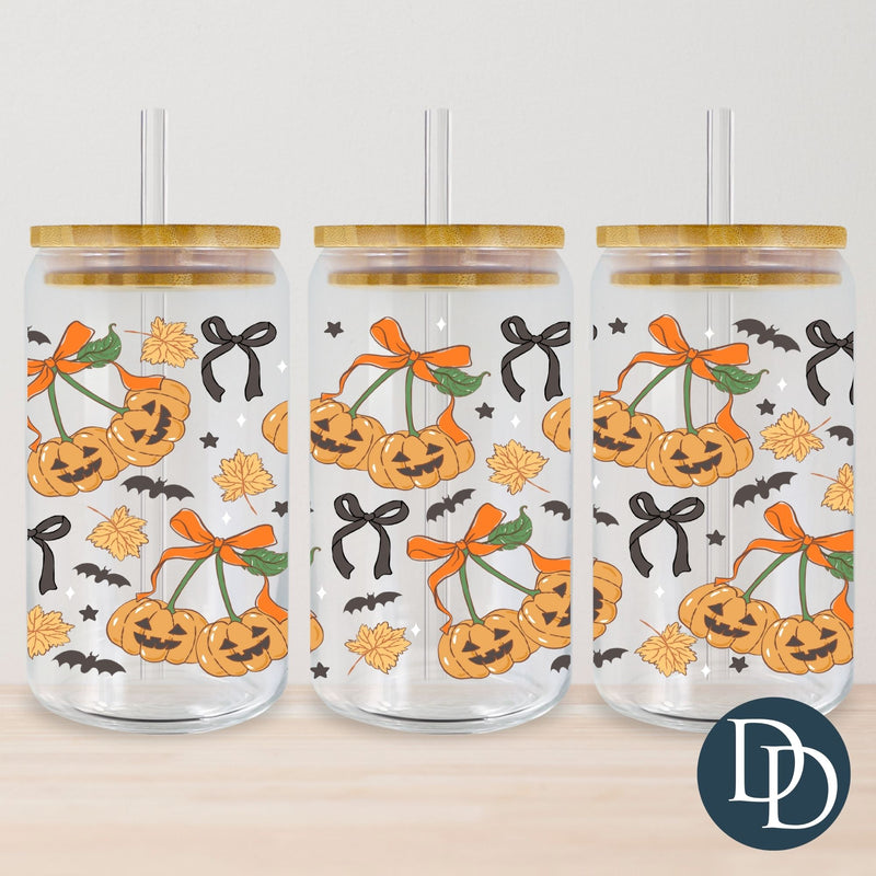 Jack-O-Lantern Cherry Stems *UV DTF Cup Wrap*