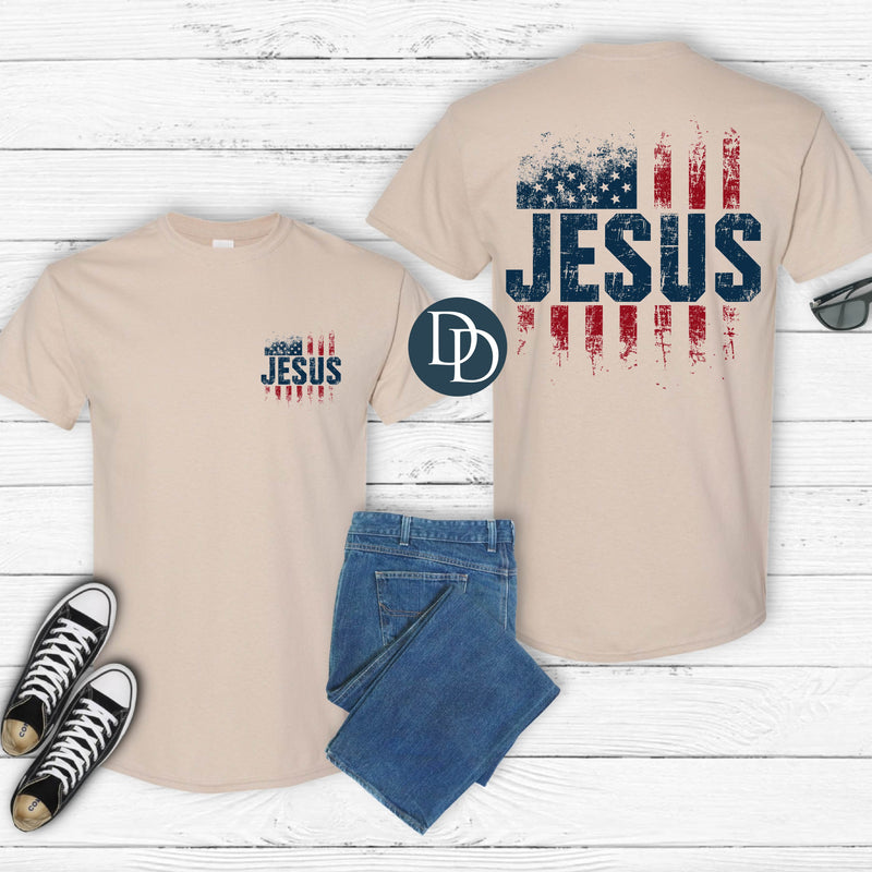 OVERSIZED Jesus American Flag with Pocket *DTF Transfer*