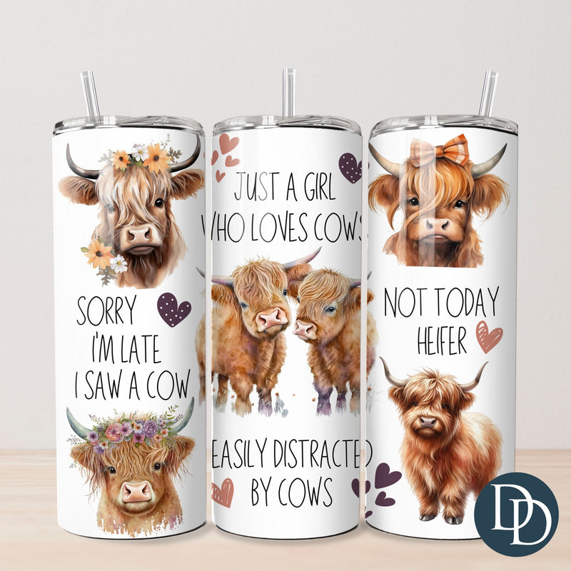 Just A Girl Who Loves Cows Tumbler Print *Sublimation Print Transfer*