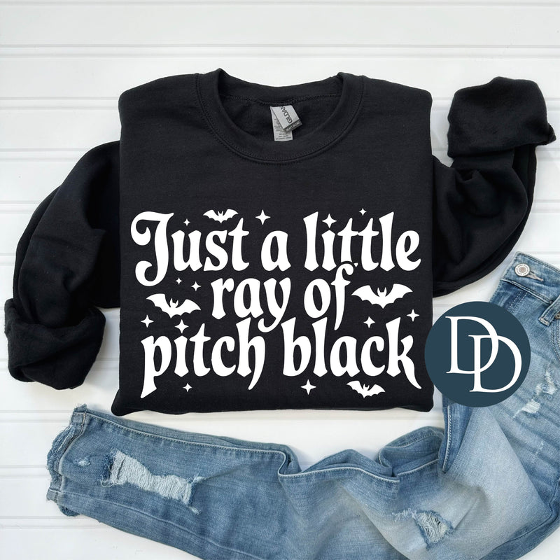 Just A Little Ray Of Pitch Black Bats (White Ink) *Screen Print Transfer*