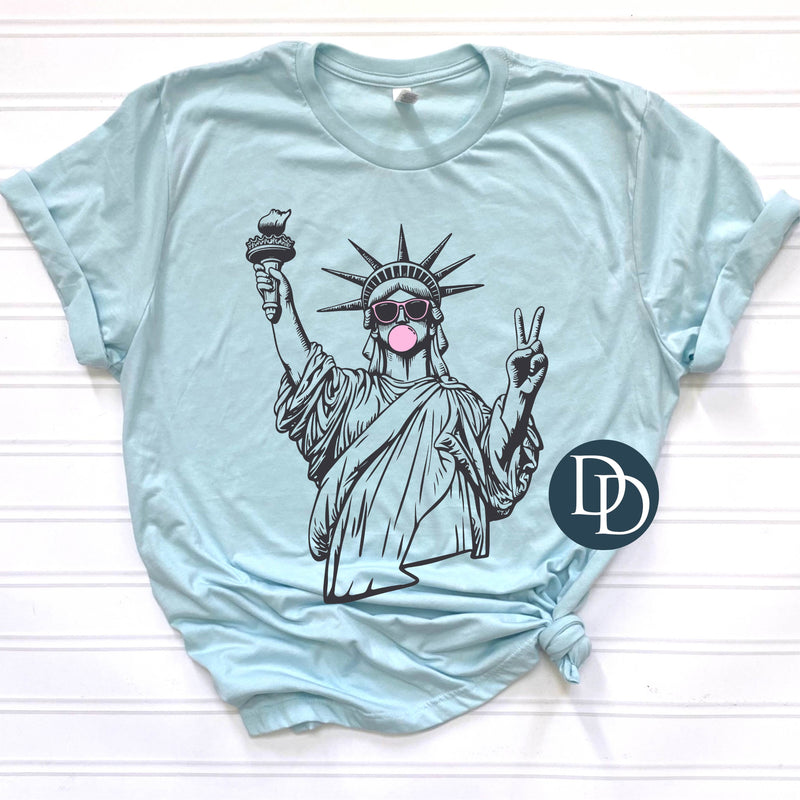 OVERSIZED Lady Liberty Bubble Black Outline *DTF Transfer*