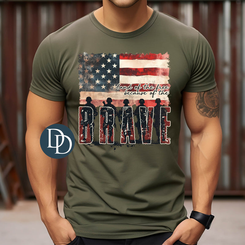 Land of the Free Brave Soldier Silhouette *DTF Transfer*