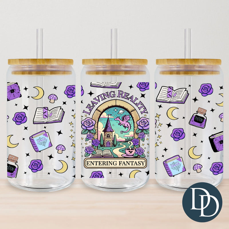 Leaving Reality Entering Fantasy Books *UV DTF Cup Wrap*