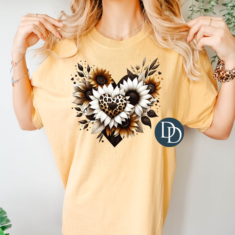 Leopard Floral Heart *DTF Transfer*