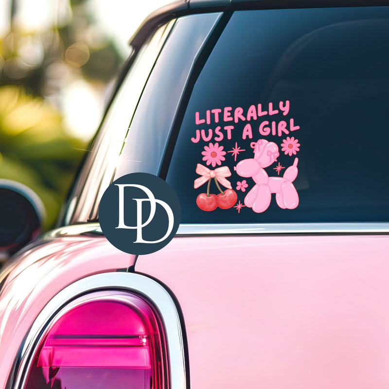 Literally Just A Girl Balloon Dog *UV DTF Decal*