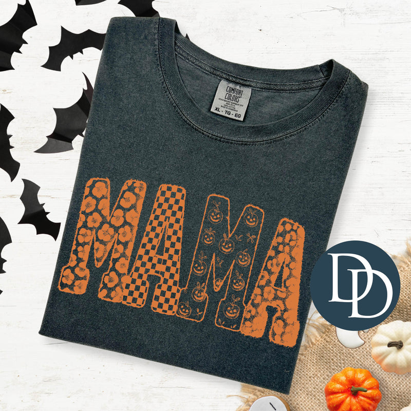 Mama Halloween Letters (Bright Orange Ink) *Screen Print Transfer*