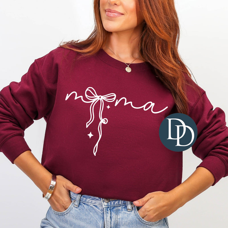 Mama Sparkle Bow (White Ink) *Screen Print Transfer*