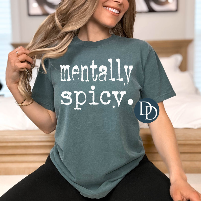 Mentally Spicy Typo Font (White Ink) *Screen Print Transfer*
