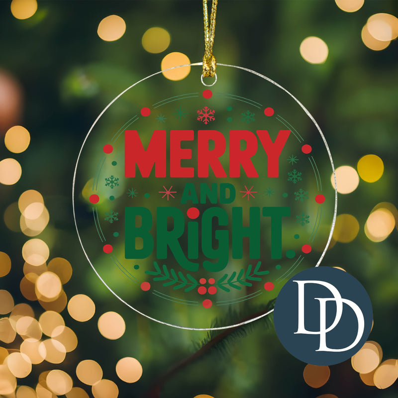 Merry And Bright *UV DTF Ornament Decal*