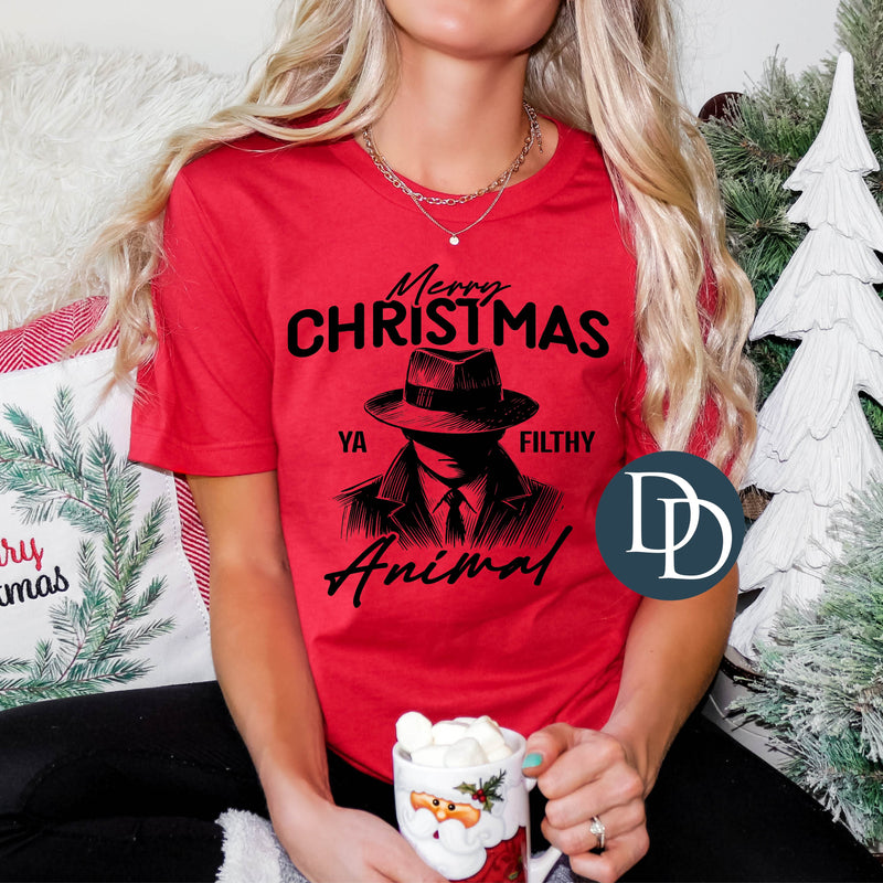 Merry Christmas Ya Filthy Animal (Black Ink) *Screen Print Transfer*