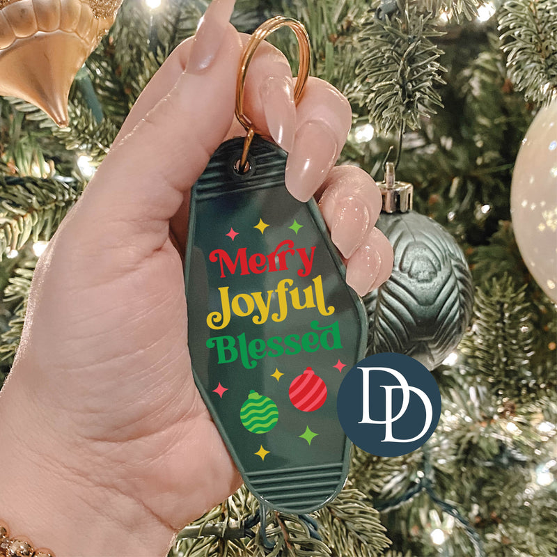 Merry Joyful Blessed *Motel Keychain UV DTF Decal*