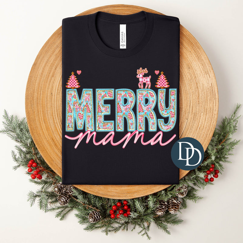 Merry Mama Faux Embroidery *DTF Transfer*