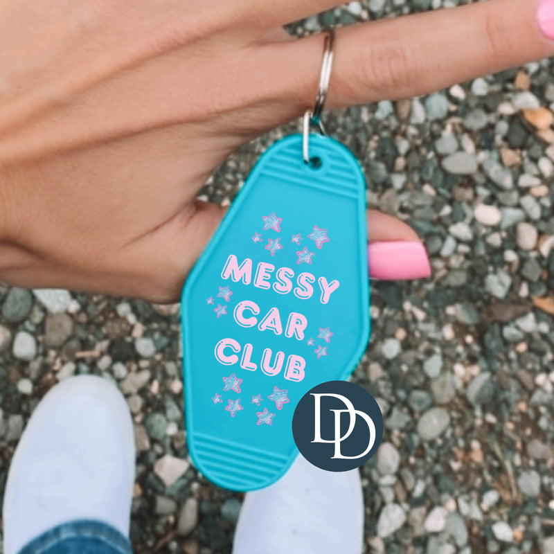 Messy Car Club Pink Stars *Motel Keychain UV DTF Decal*