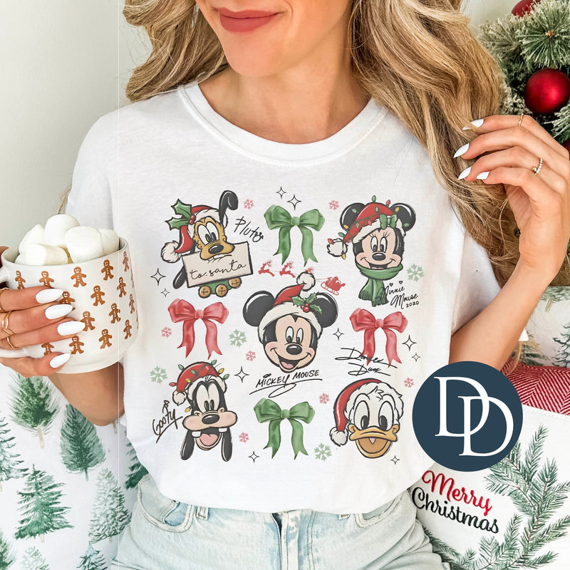 MickE Friends Christmas Bows *DTF Transfer*