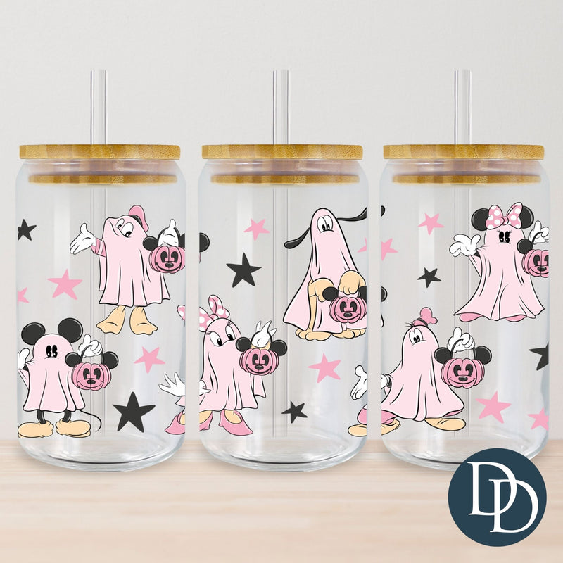 MickE Friends Pink Ghosts *UV DTF Cup Wrap*