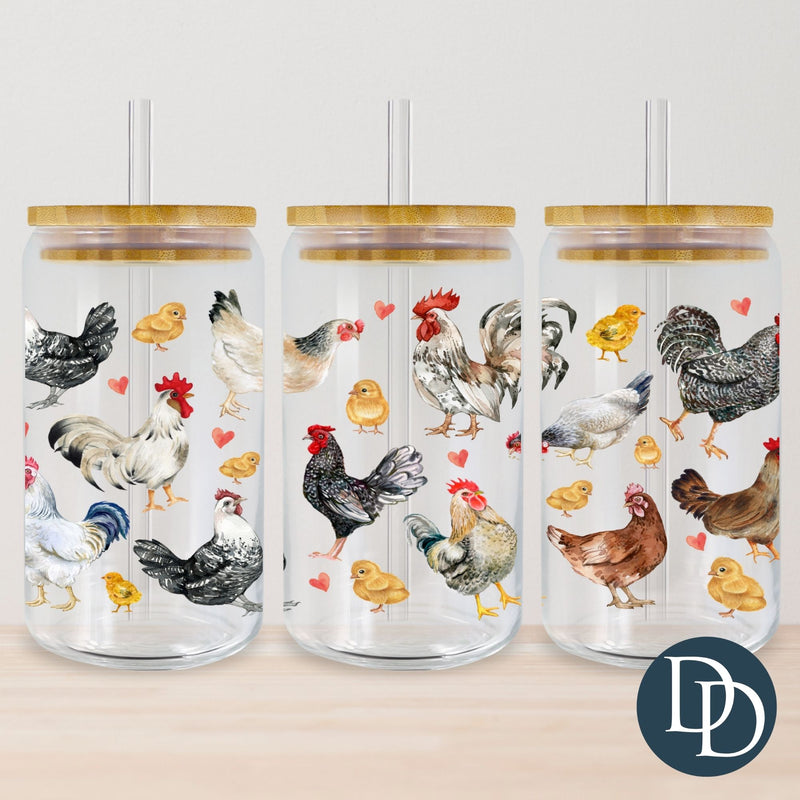 Multi Rooster Chicks Foul Friends *UV DTF Cup Wrap*