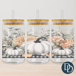 Muted Floral Pumpkins Tumbler Print *Sublimation Print Transfer*