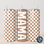 Neutral Checkered Mama Tumbler Print *Sublimation Print Transfer*