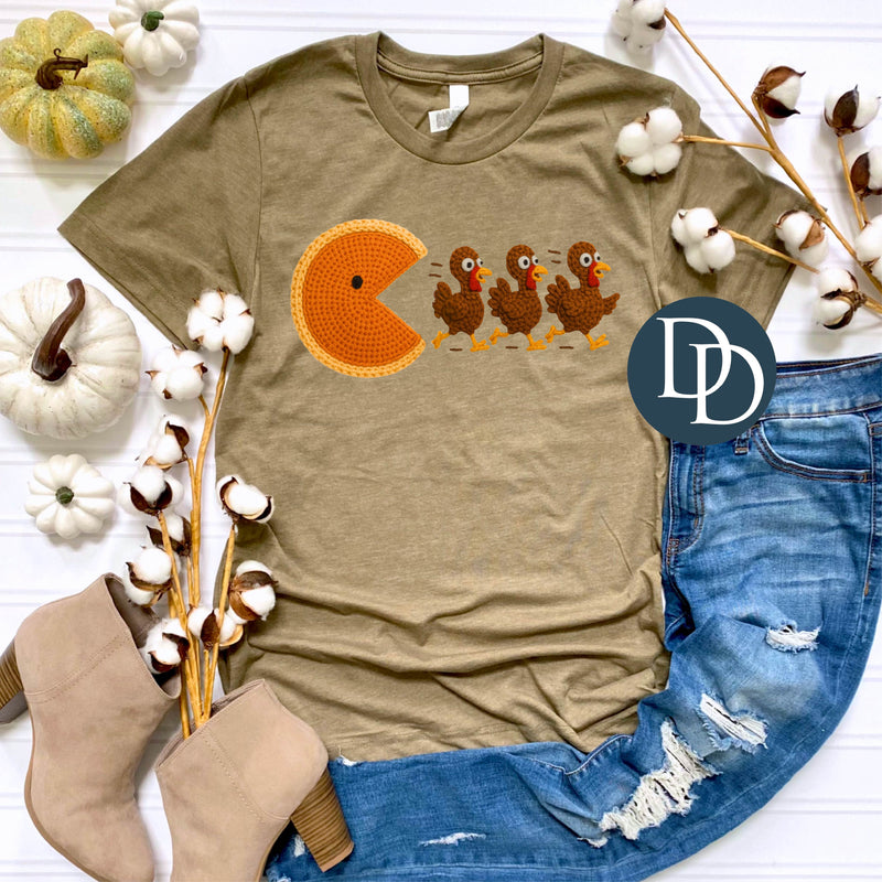 Pac Pumpkin Pie And Turkeys Faux Yarn *DTF Transfer*