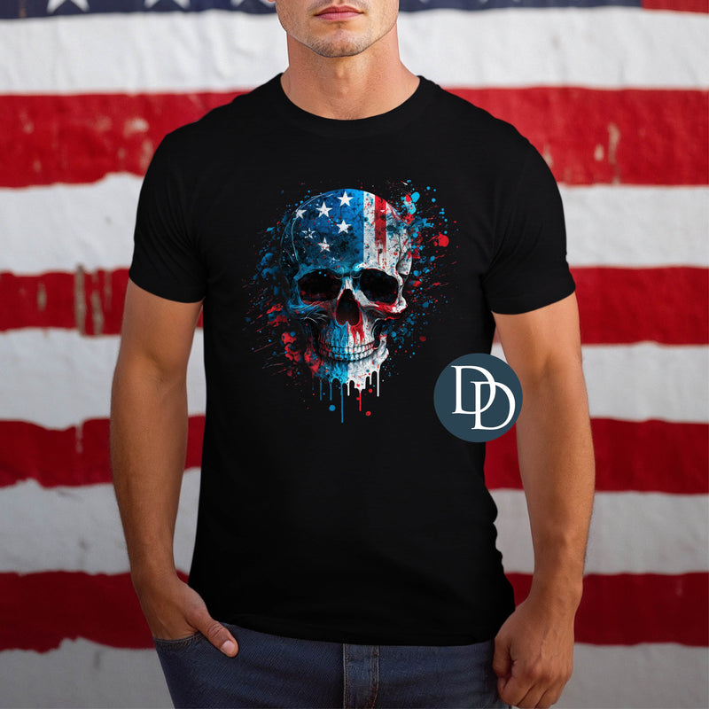 Patriotic Flag Skull *DTF Transfer*