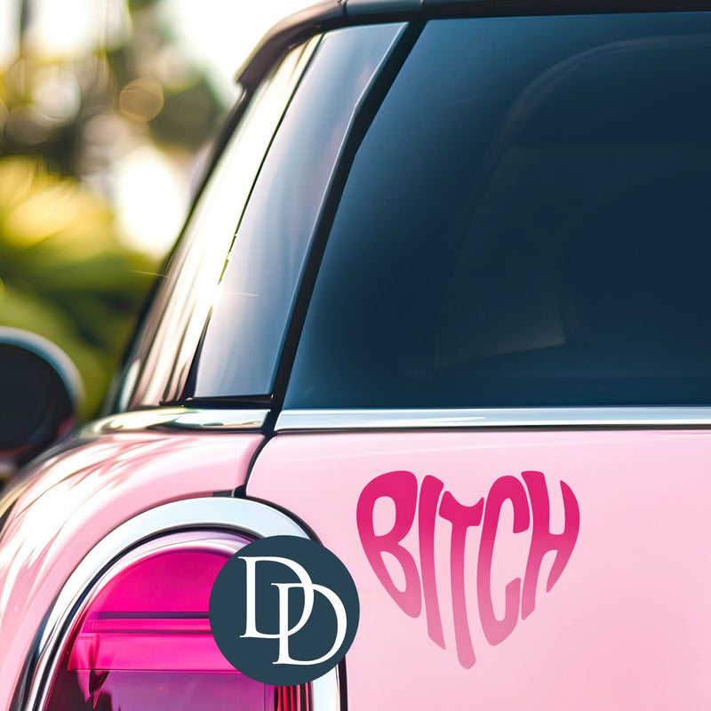 Pink Btch Heart *UV DTF Decal*