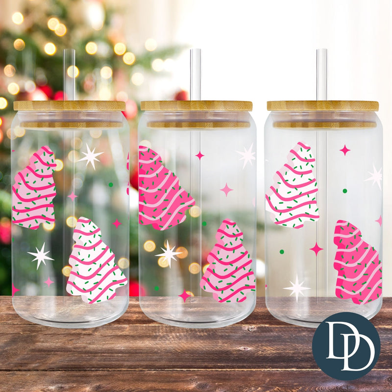 Pink Tree Cakes UV DTF Cup Wrap