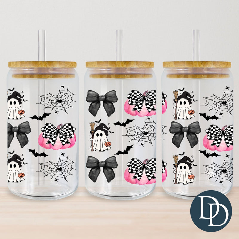 Pink Goth Ghosts and Webs *UV DTF Cup Wrap*