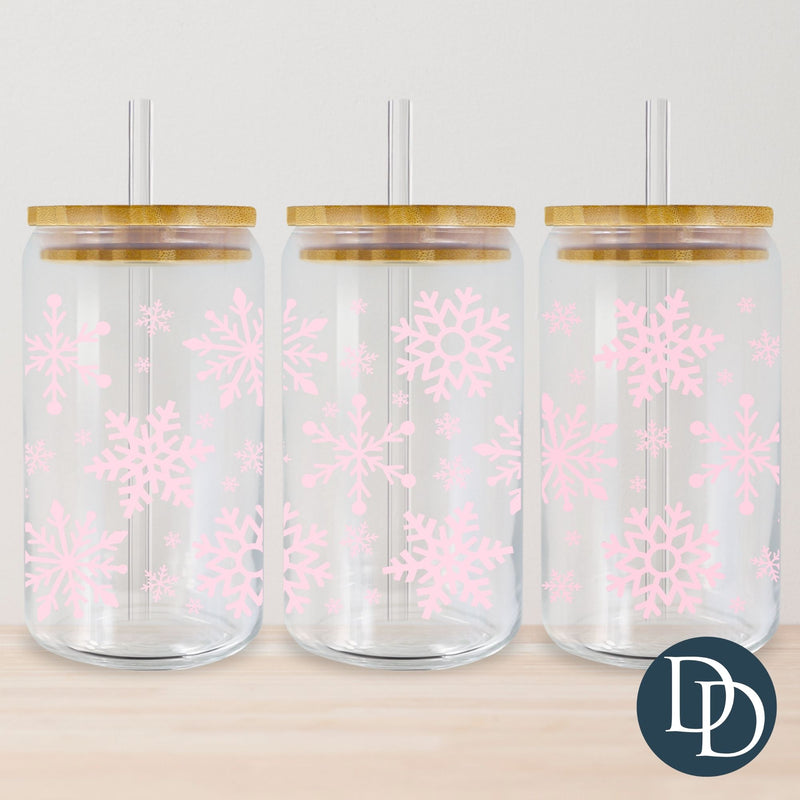 Pink Snowflakes *UV DTF Cup Wrap*