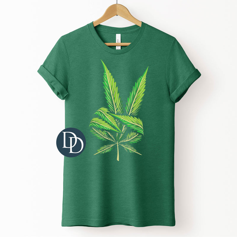 OVERSIZED Pot Leaf Peace Fingers *DTF Transfer*