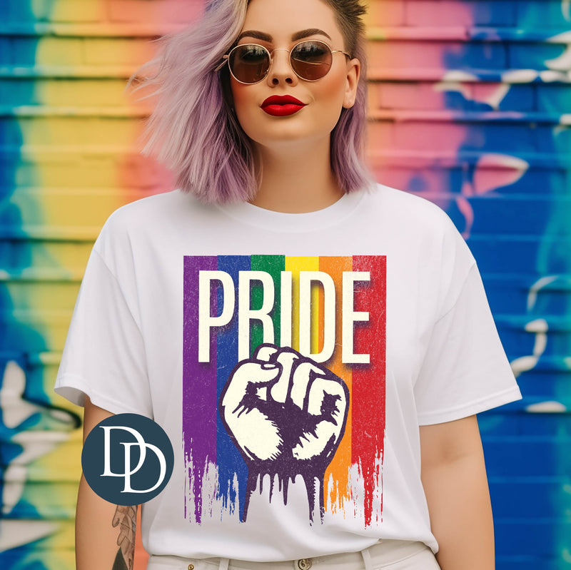 Pride Fist LGBTQ Flag Drip *DTF Transfer*