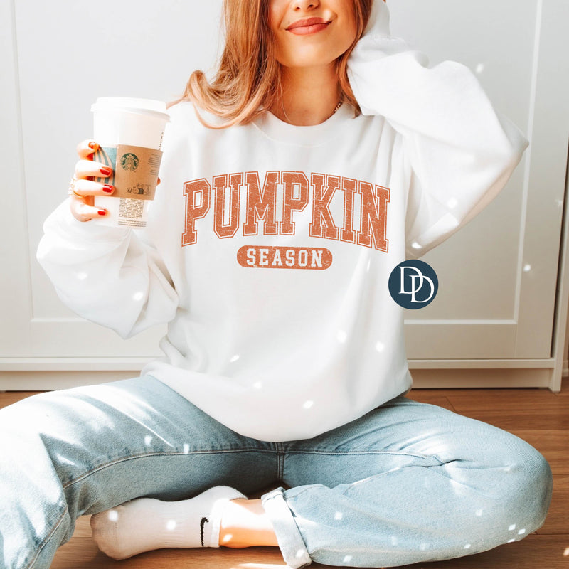 Oversized Pumpkin Season Distressed (Orange Ink) - NOT RESTOCKING - *Screen Print Transfer*