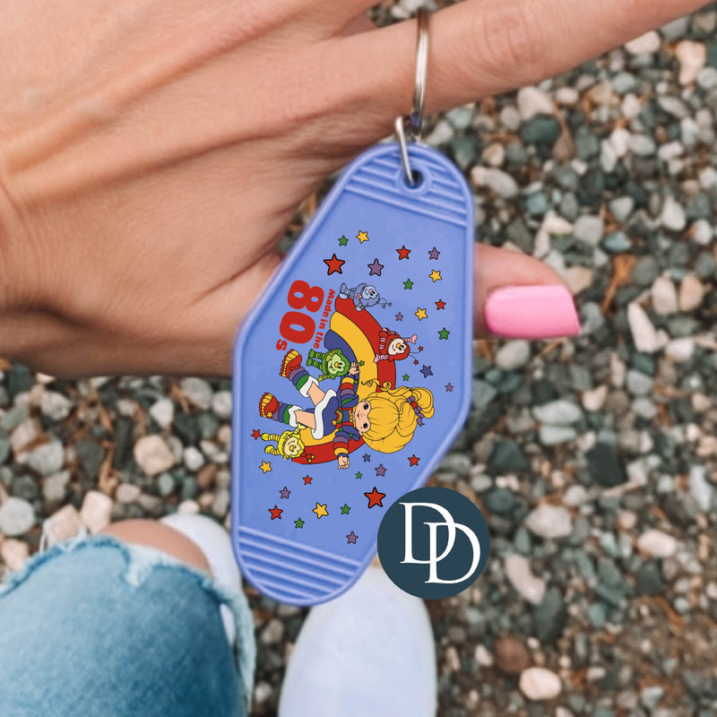 Rainbow 80s Baby *Motel Keychain UV DTF Decal*