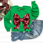 Red Bow Faux Sequins *DTF Transfer*