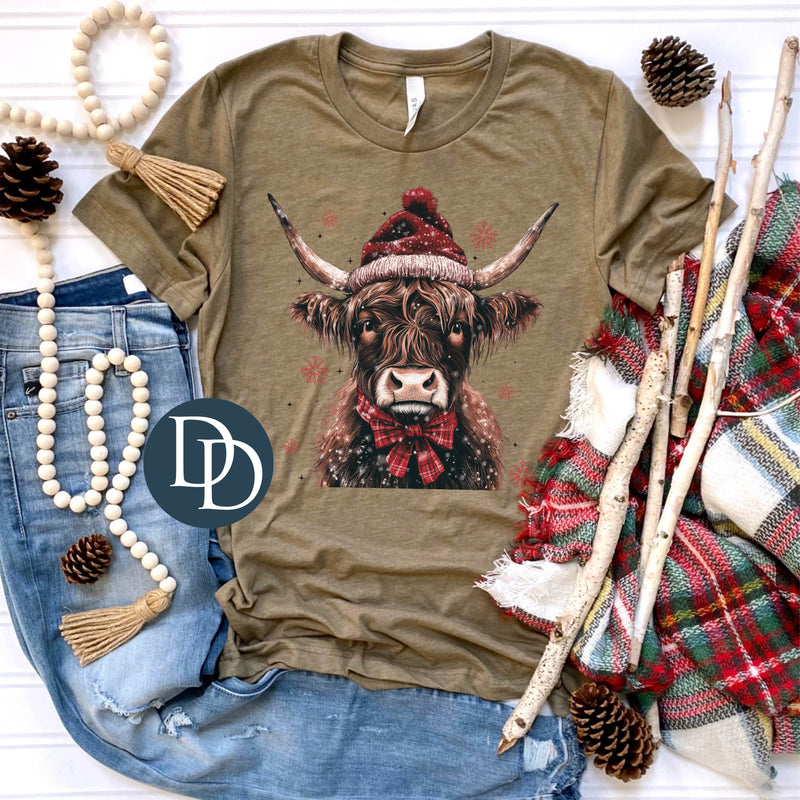Red Christmas Highland Cow *DTF Transfer*