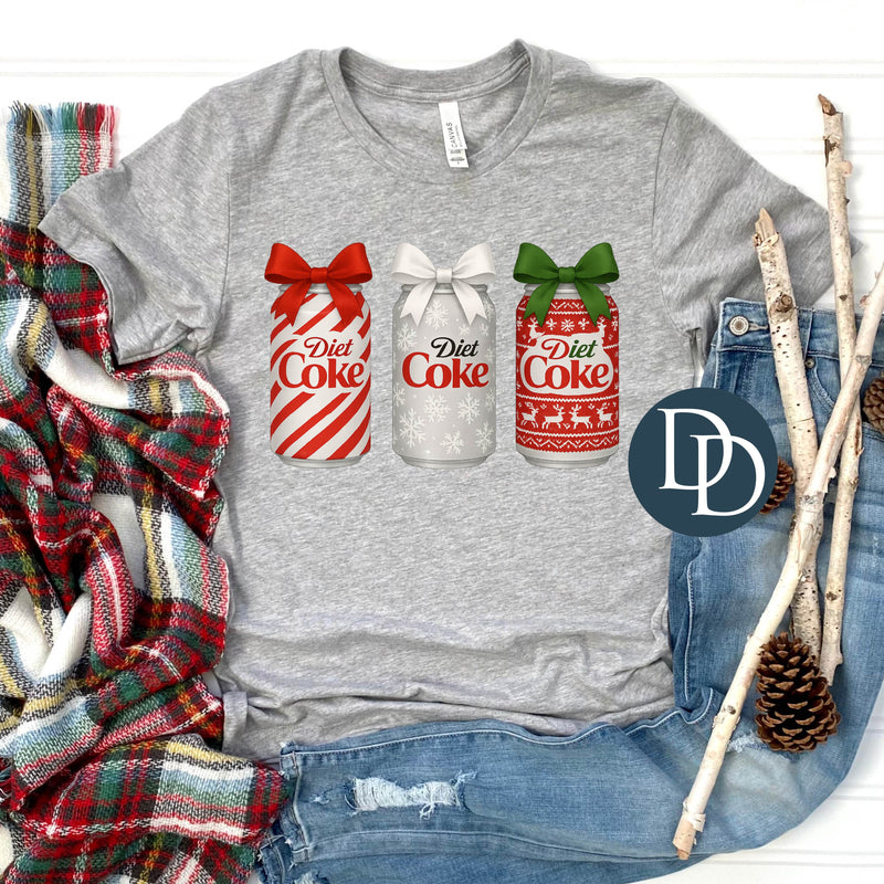 Red White Green Christmas Bow Diet C *DTF Transfer*