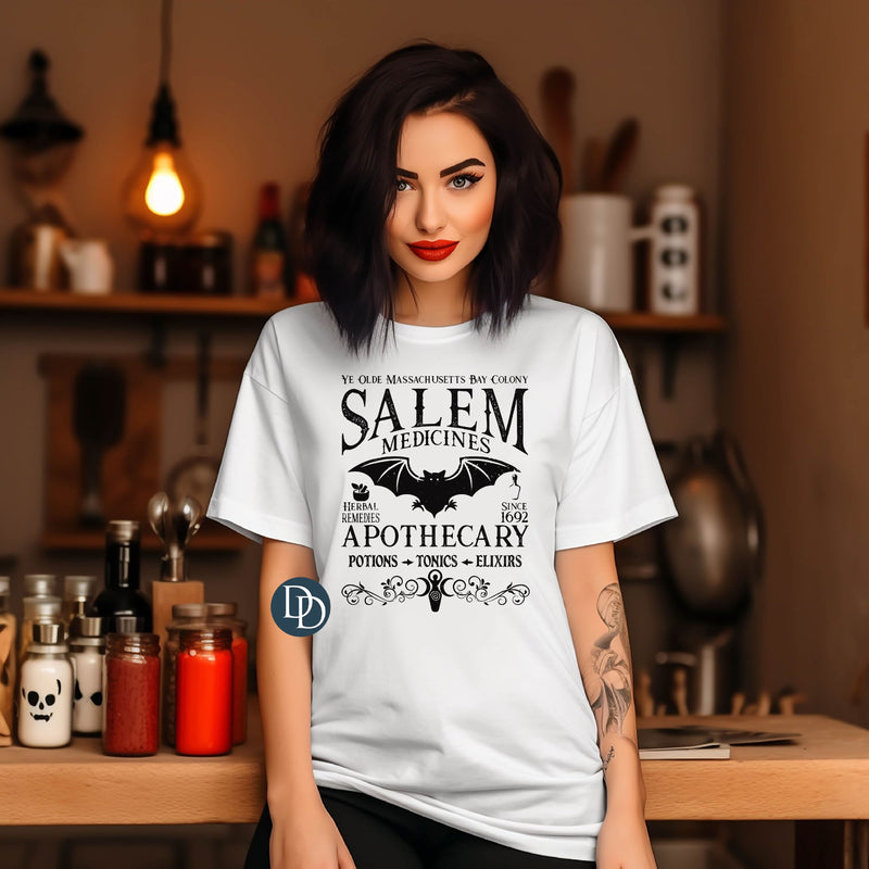 Salem Apothecary (Black Ink) *Screen Print Transfer*