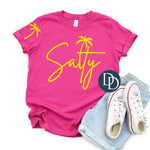 Salty Palm Script with Pocket (Yellow Ink) *Screen Print Transfer*
