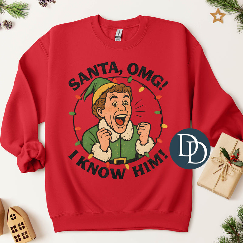 OVERSIZED Santa OMG I Know Him Elf *DTF Transfer*