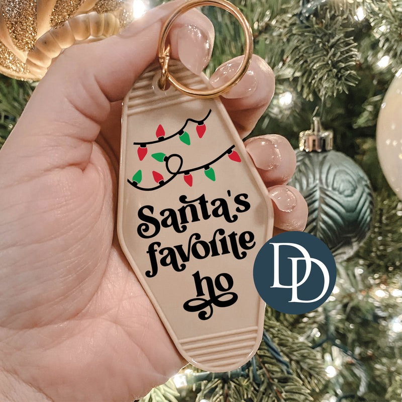 Santa's Favorite Ho Lights *Motel Keychain UV DTF Decal*