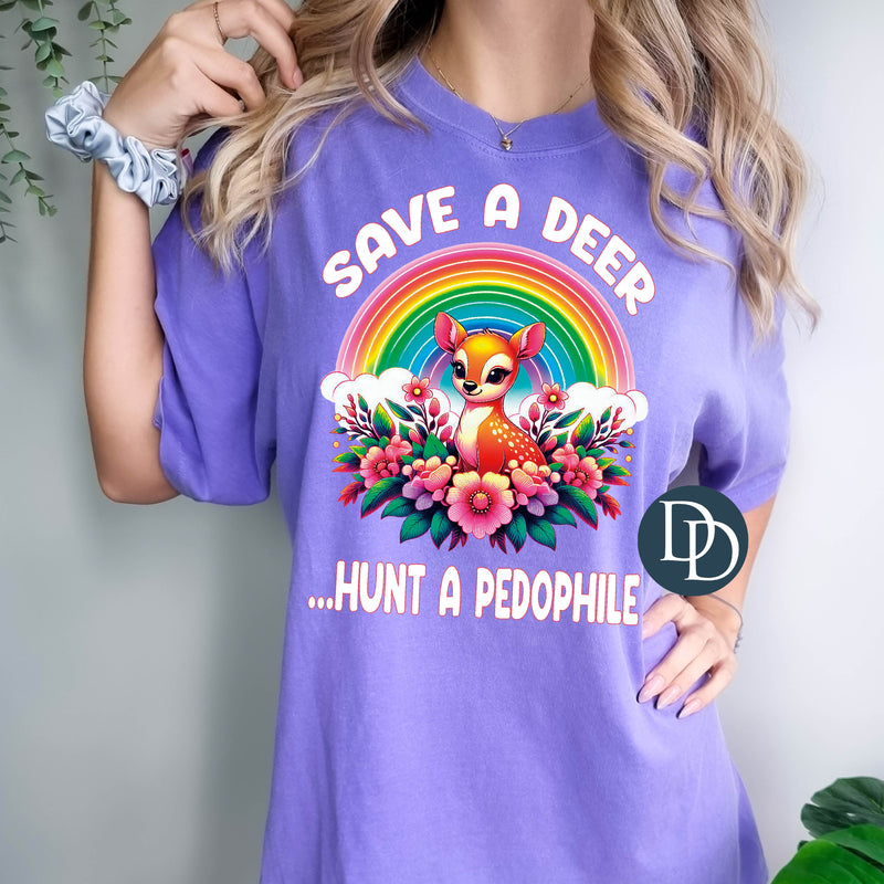 OVERSIZED Save a Deer Florals *DTF Transfer*