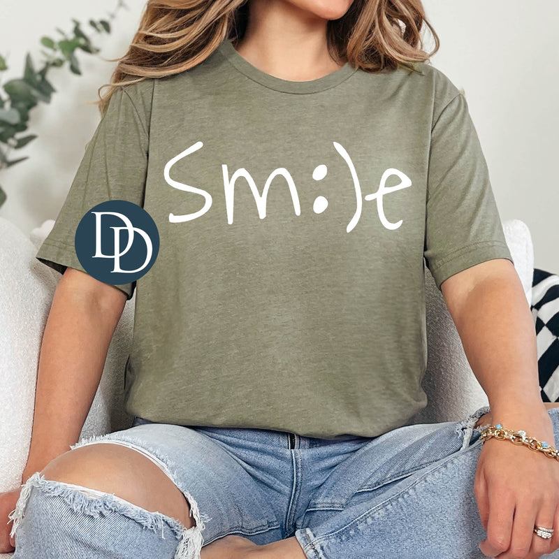 Single Smile Face White Ink *DTF Transfer*