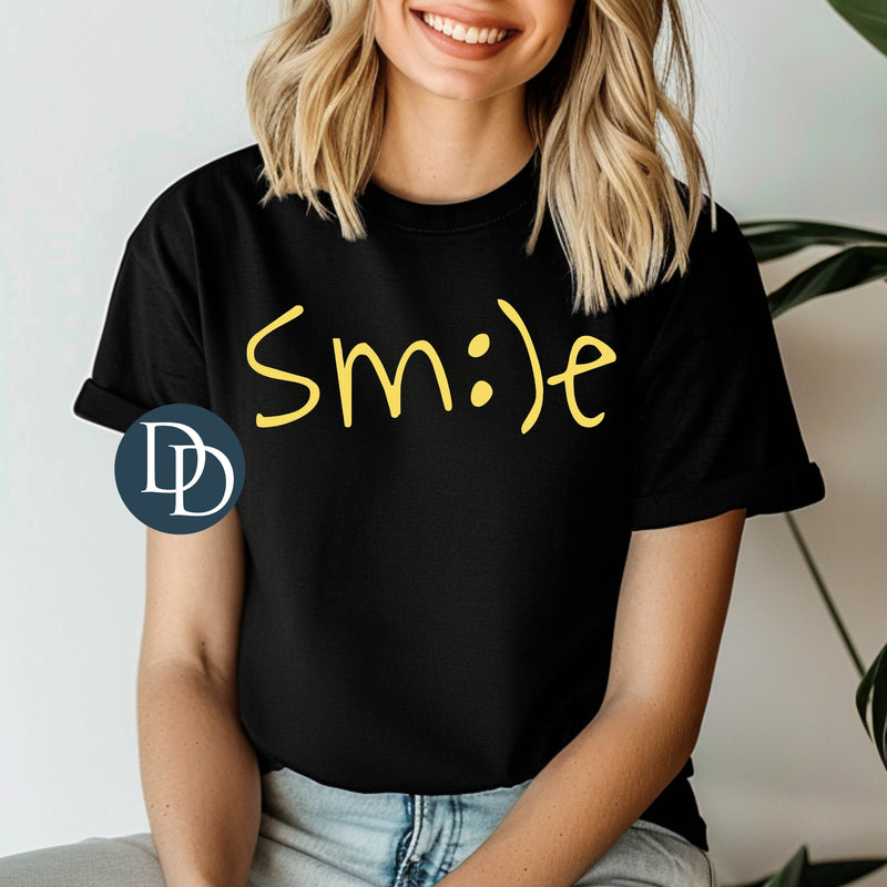 Single Smile Face Yellow Ink *DTF Transfer*