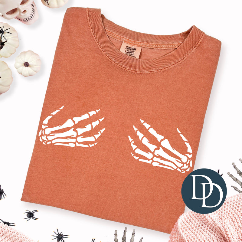 Skellie Boobies (White Ink) *Screen Print Transfer*