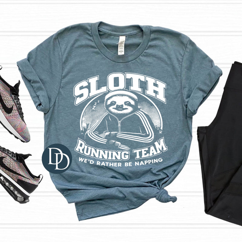 Sloth Running Team (White Ink) *Screen Print Transfer*