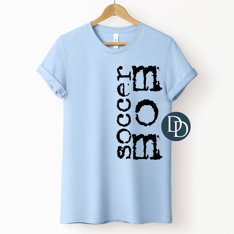 Oversized Soccer Mom Typo Side Print (Black Ink) *Screen Print Transfer*