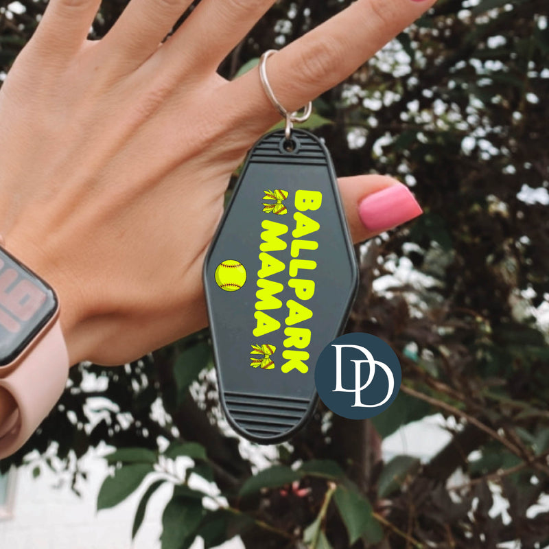 Softball Ballpark Mama Bows *Motel Keychain UV DTF Decal*