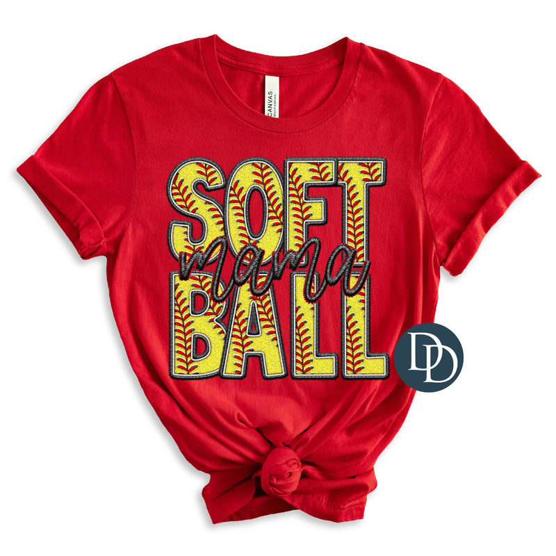 Softball Mama Cursive Faux Embroidery *DTF Transfer*
