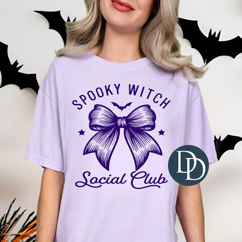 Spooky Witch Social Club (Dark Purple Ink) *Screen Print Transfer*