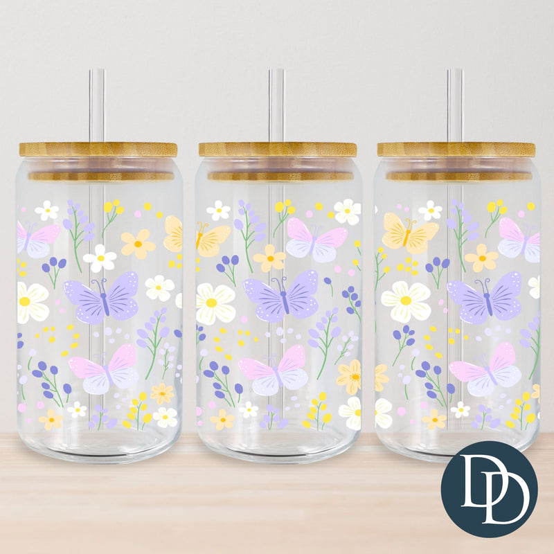 Spring Purple Butterly Florals *UV DTF Cup Wrap*