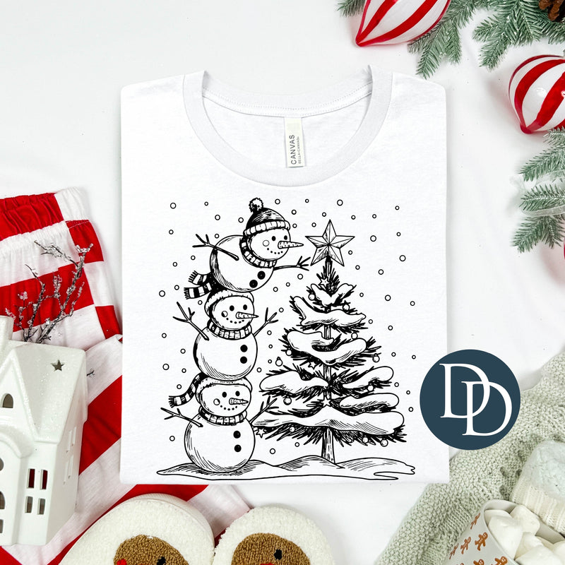 Stacked Snowman Christmas Tree *DTF Transfer*